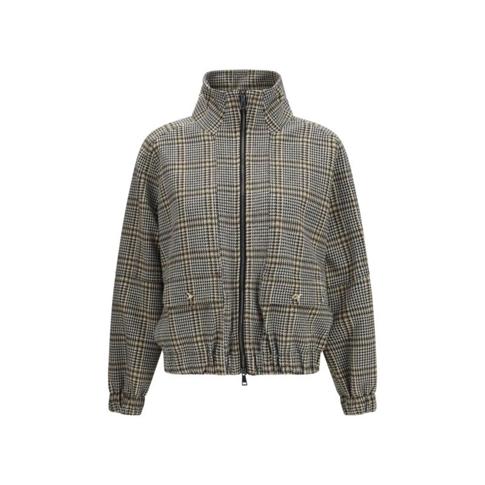 Fabiana Filippi Women Check Jersey Bomber Jacket